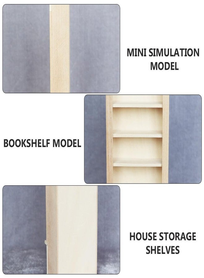 SHINEOFI 1 12 Scale Miniature Wooden Dollhouse Bookshelf Cabinet with 4-Tier Shelves Mini Dollhouse Furniture for Organization Craft Room Display and Doll Accessories - Image 5